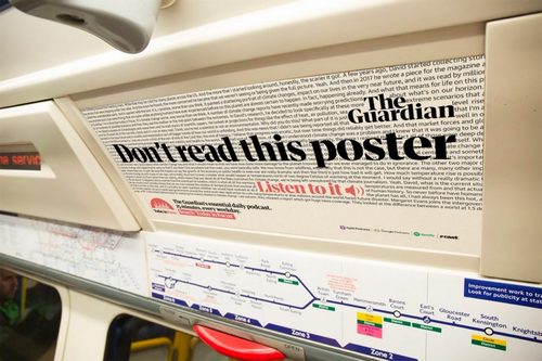 The Guardian советует не читать плакат, а слушать