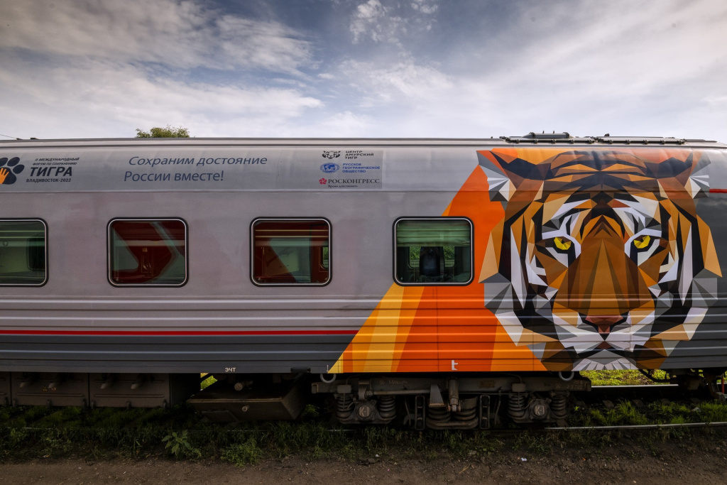 Russ Outdoor и РЖД запустили «тигриный» поезд к Международному форуму по сохранению тигра