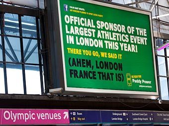 Букмекерская контора Paddy Power требует вернуть на улицы Лондона свою «олимпийскую» рекламу