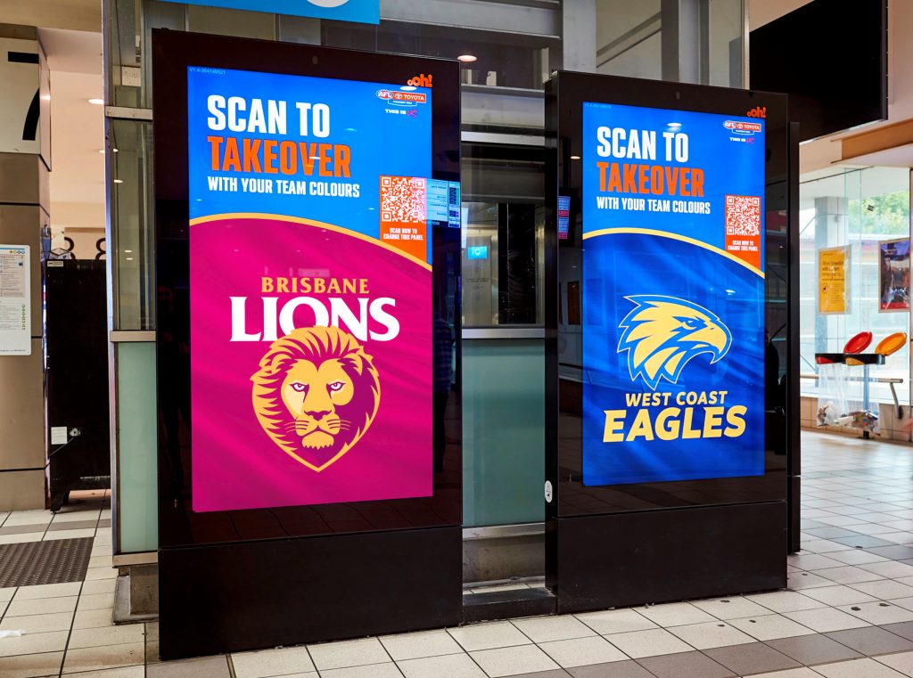 Австралийские футбольные болельщики могут самостоятельно разместить логотип любимой команды на цифровых экранах
