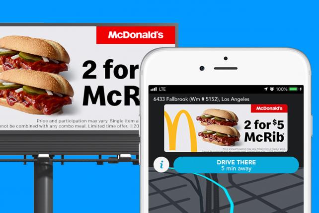 Наружную рекламу McDonald’s теперь можно увидеть в мобильном навигаторе Waze